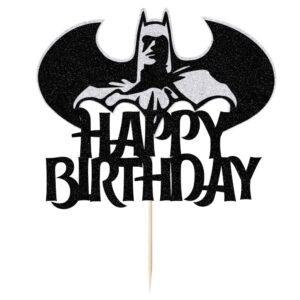 Arolykubay Bat Hero Happy Birthday Cake Topper, Kids Hero Cartoon Theme Party Cake Decoration