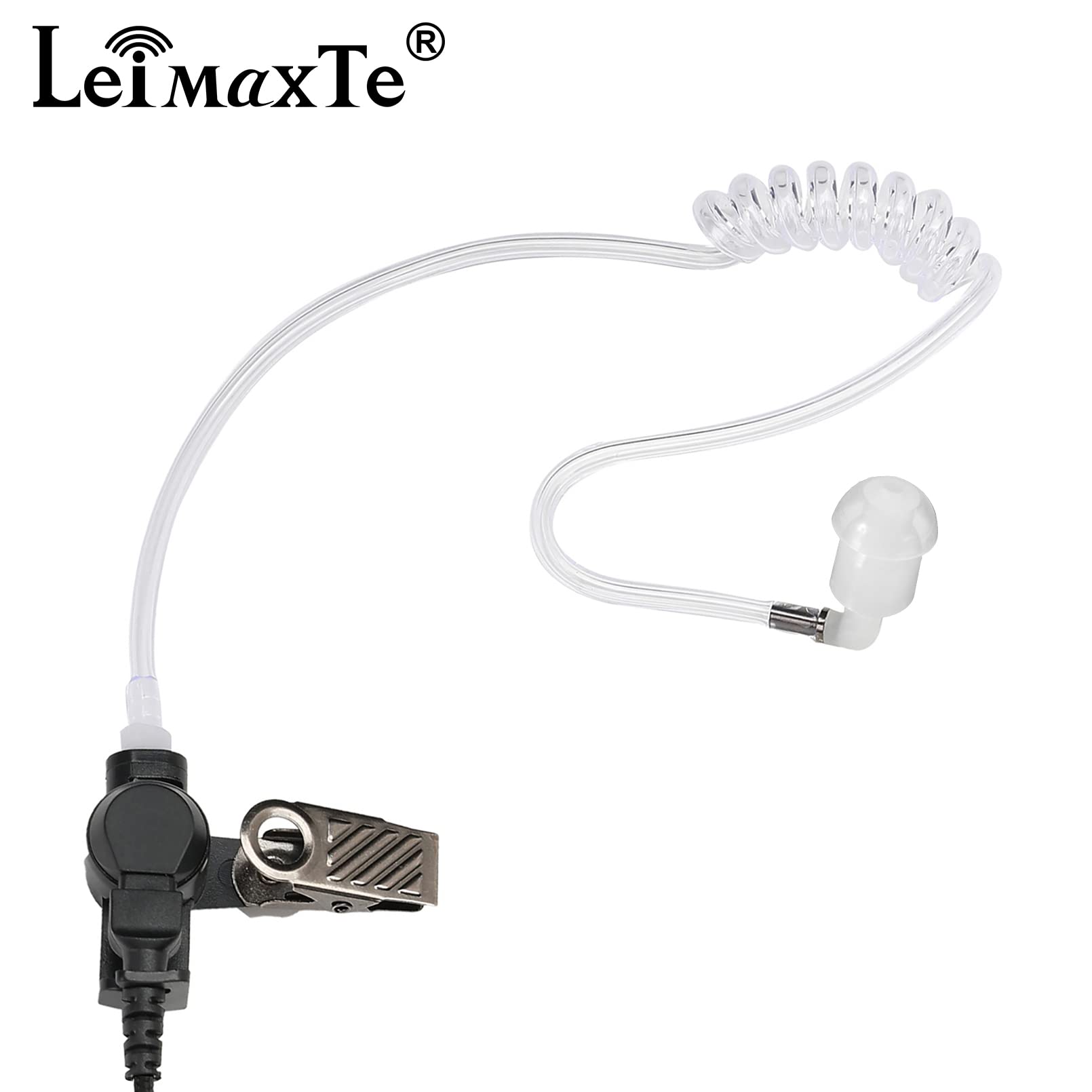 LEIMAXTE Two Way Radio Headset Compatible with Baofeng, Kenwood 2 Pin Walkie Talkie Surveillance Earpiece with Mic PTT, Acoustic Tube