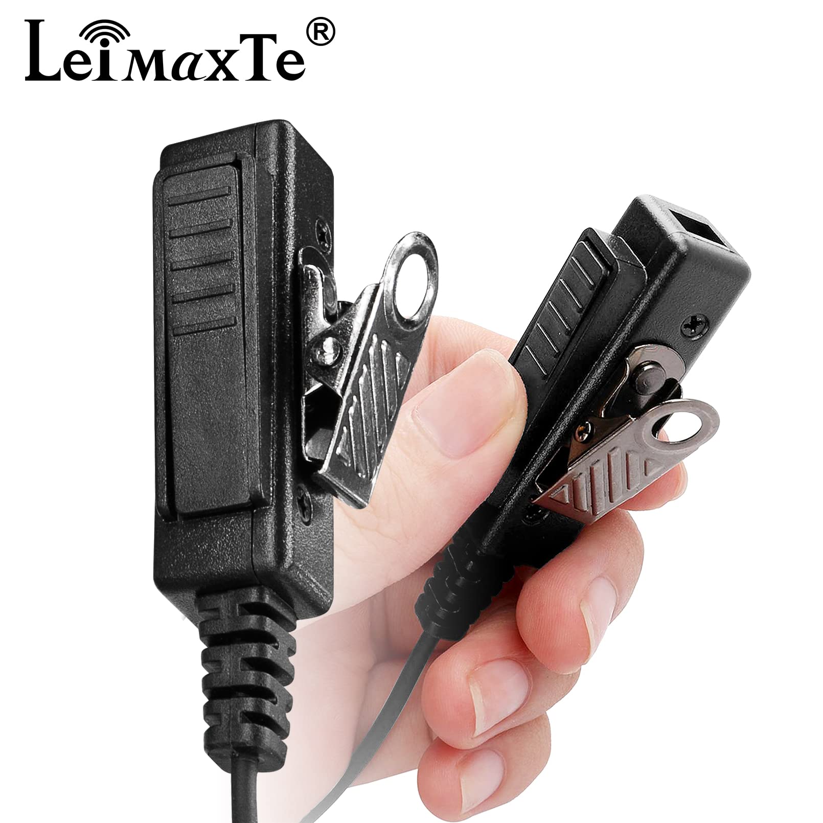 LEIMAXTE Two Way Radio Headset Compatible with Baofeng, Kenwood 2 Pin Walkie Talkie Surveillance Earpiece with Mic PTT, Acoustic Tube