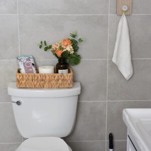 StorageWorks Wicker Storage Basket, Water Hyacinth Basket for Organizing, Water Hyacinth Basket for Toilet Paper
