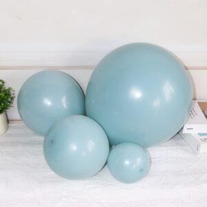 Dusty Blue Balloon Garland, Slate Blue Dusty Blue Pastel Blue Sand White Balloons Arch Kit for Boy Baby Shower Decorations Birthday Party Supplies