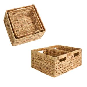 storageworks wicker storage basket, baskets for organizing, storage basket with built-in handles