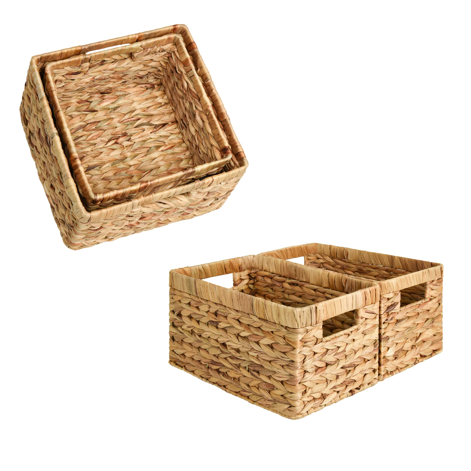 StorageWorks Wicker Storage Basket, Baskets for Organizing, Storage Basket with Built-in Handles