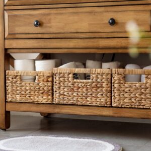 StorageWorks Wicker Storage Basket, Baskets for Organizing, Storage Basket with Built-in Handles