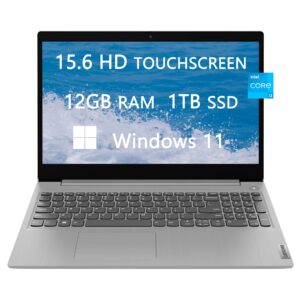 lenovo ideapad 3i 15 hd touchscreen laptop, 2023 newest upgrade, intel core i3-1115g4, 12gb ram, 1tb ssd, hdmi, webcam, bluetooth, ethernet, wi-fi, windows 11, school and busness ready, lioneye mp