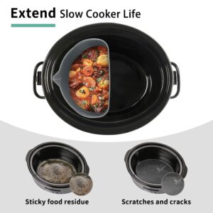 Goldenfox Silicone Liners Fit for Crock Pot/Slow Cookers 6-8 Quart,Reusable Silicone Divider Insert/Slow Cooker Liners Fit for Crock Pot,Leak-proof,Dishwasher Safe(Black,2pcs)