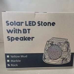 GGII Outdoor Rock Speaker - Solar Bluetooth Speaker, Wireless Bluetooth for Garden Patio Party, Waterproof, Solar Powered with Rechargeable Battery, Bluetooth Speakers with 7 Colors for All Seasons