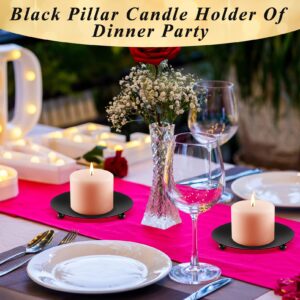 Telodyme 8PCS Iron Plate Candle Holder,Black Candle Holder Iron Plate,4'' Iron Candle Stand Plate for LED & Wax Candles,Decorative Pillar Candle Plate for Spa Weddings Dinning Party Incense Cones