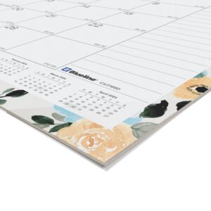 Blueline Academic Monthly Desk Pad Calendar, 18 Months, July 2023 to December 2024, 22" x 17", Blossom Design (CA1716BD-24)