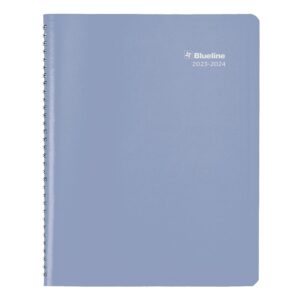 Blueline Essential Academic Monthly Planner, 14 Months, July 2023 to August 2024, Twin-Wire Binding, Soft Vicuana Cover, 11" x 8.5", Cloud Blue (CA701F.02-24)
