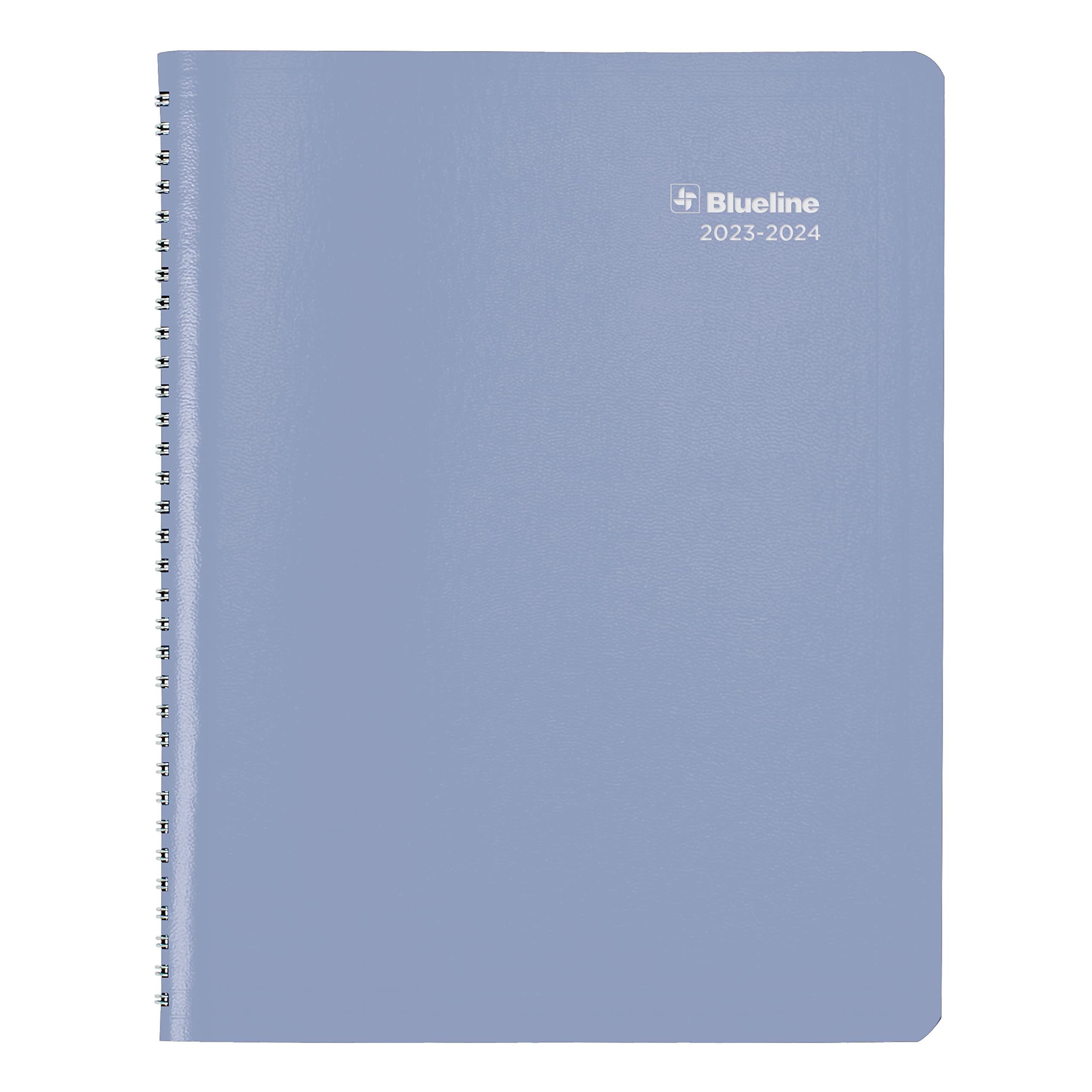 Blueline Essential Academic Monthly Planner, 14 Months, July 2023 to August 2024, Twin-Wire Binding, Soft Vicuana Cover, 11" x 8.5", Cloud Blue (CA701F.02-24)