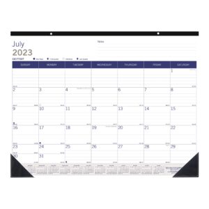 blueline duraglobe academic monthly desk pad calendar, 13 months, july 2023 to july 2024, 22" x 17" (ca177227-24)