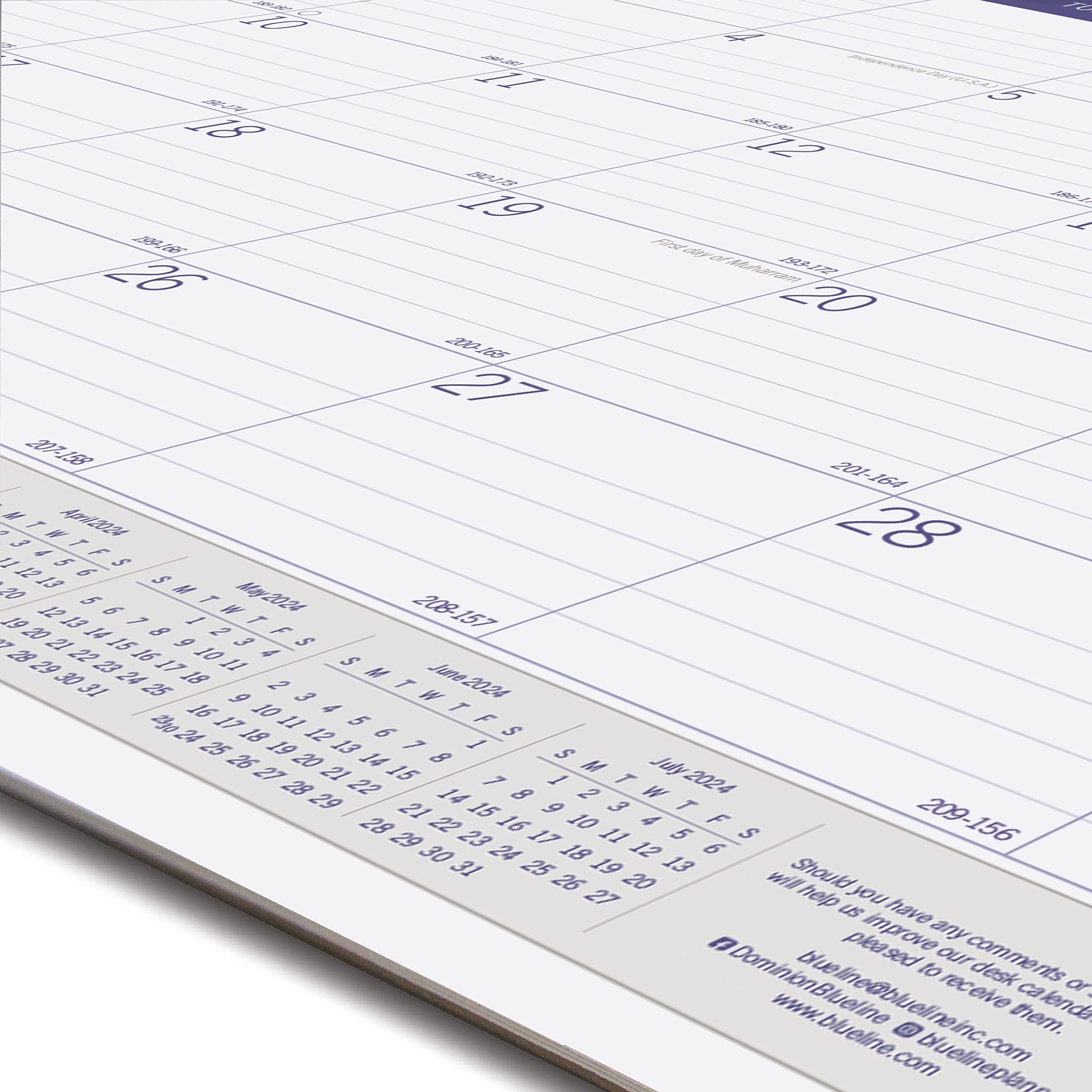 Blueline DuraGlobe Academic Monthly Desk Pad Calendar, 13 Months, July 2023 to July 2024, 22" x 17" (CA177227-24)