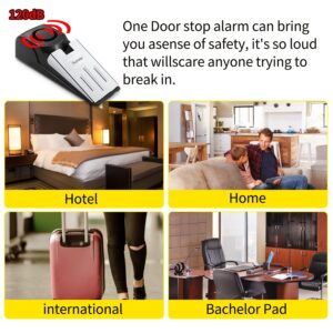 Door Stop Alarm with 120DB Floor Mounted Rubber Alarm Suitable for Travel, Hotels, Home appliances (Black)