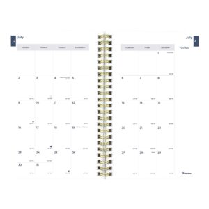 Blueline Essential Academic Weekly/Monthly Planner, 13 Months, July 2023 to July 2024, Gold Twin-Wire Binding, Poly Cover, 8" x 5", Geo Design, Stripes (CA114PH.03-24)