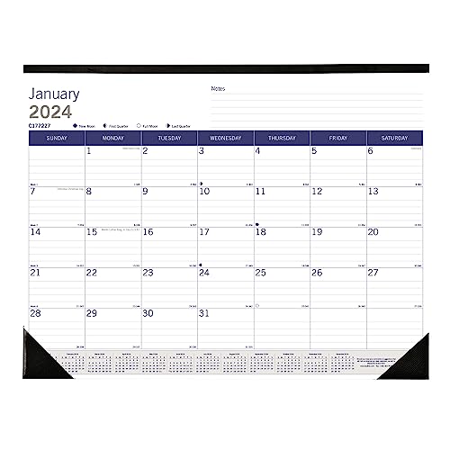 Blueline 2024 DuraGlobe Monthly Desk Pad Calendar, 12 Months, January to December, 22" x 17", English (C177227-24)