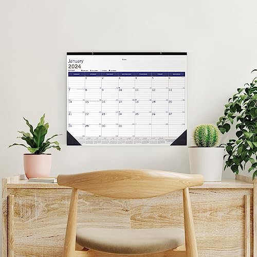 Blueline 2024 DuraGlobe Monthly Desk Pad Calendar, 12 Months, January to December, 22" x 17", English (C177227-24)