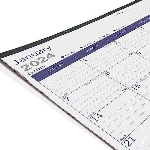 Blueline 2024 DuraGlobe Monthly Desk Pad Calendar, 12 Months, January to December, 22" x 17", English (C177227-24)