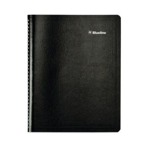 Blueline Essential Academic Monthly Planner, 14 Months, July 2023 to August 2024, Twin-Wire Binding, Soft Vicuana Cover, 11" x 8.5", Black (CA701.BLK-24)