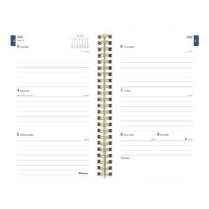 Blueline Essential Academic Weekly/Monthly Planner, 13 Months, July 2023 to July 2024, Gold Twin-Wire Binding, Poly Cover, 8" x 5", Tropical Design, Breeze (CA114PM.01-24)