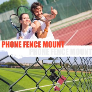 aoeyoo Smartphone Fence Mount for Tennis & Pickleball Training, Adjustable Retractable, 360 Swivel, Compatible with iPhone, Android, Mevo Start, AKASO EK7000, Digital Camera