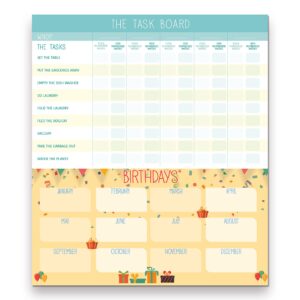 Blueline Magnetic Monthly Fridge Calendar with Shopping List and Note Pad, Runs Sept 2023 thru December 2024, 14"x13.5", (C174110A-24