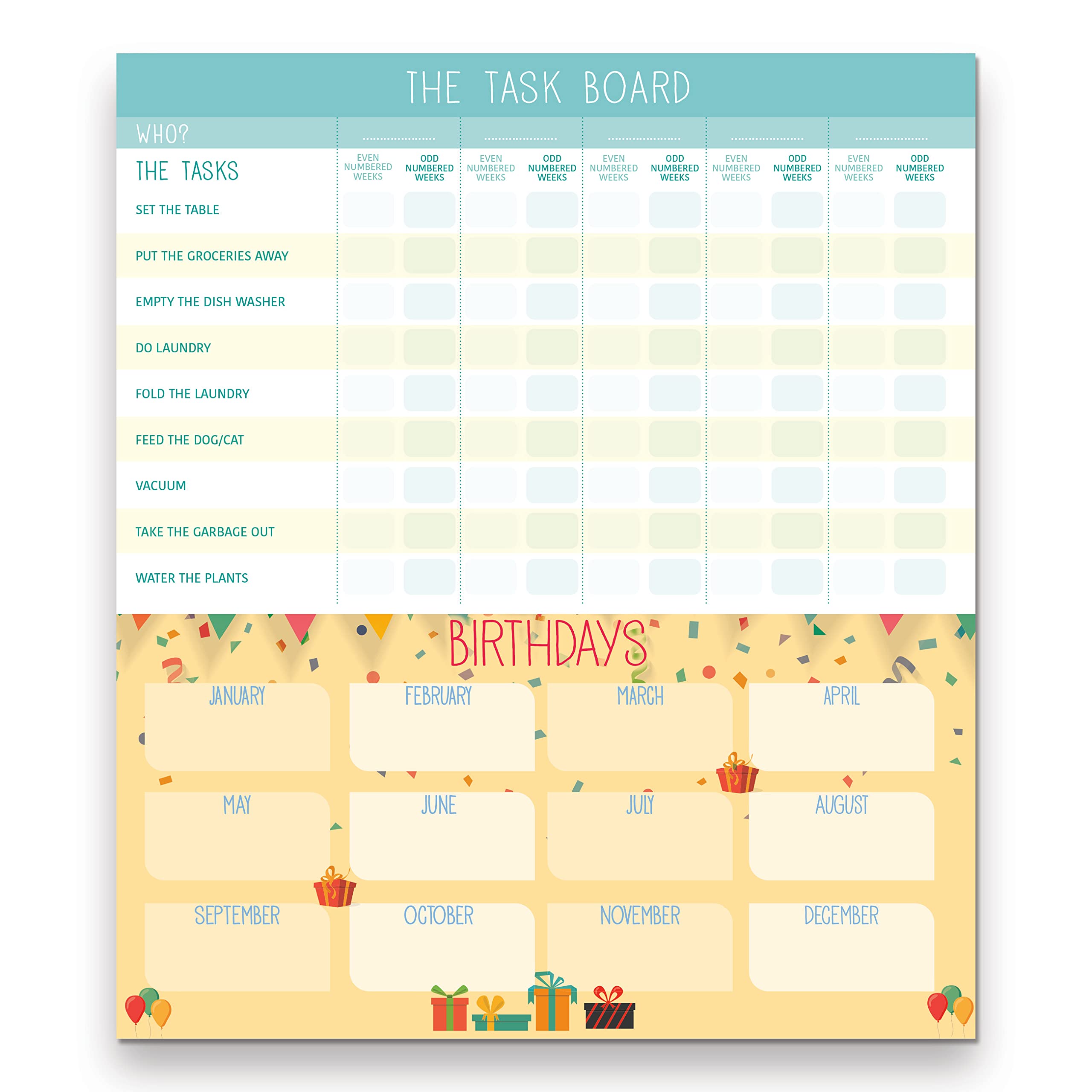 Blueline Magnetic Monthly Fridge Calendar with Shopping List and Note Pad, Runs Sept 2023 thru December 2024, 14"x13.5", (C174110A-24