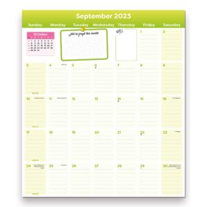 Blueline Magnetic Monthly Fridge Calendar with Shopping List and Note Pad, Runs Sept 2023 thru December 2024, 14"x13.5", (C174110A-24