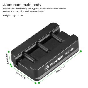 FANAUE FGP-65 Picatinny Arca-Swiss Compatible Rail Plate with Anti-Slip Slot, CNC Machined Aluminum,Tripod Dovetail Adapter Mount