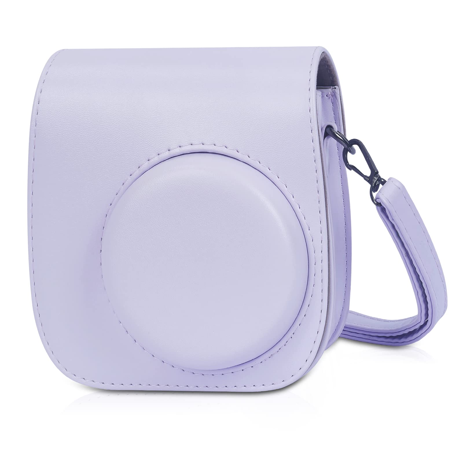 Phetium Instant mini 12 Camera Protective Case Compatible with Instax Mini 12 11,PU Leather Bag with Pocket and Adjustable Shoulder Strap(Lilac Purple)