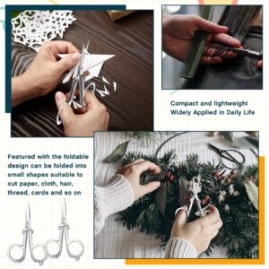 Chumia 50 Pcs Stainless Steel Small Folding Scissors Portable Mini Scissors Tiny Travel Scissors Foldable Pocket Scissors for Craft Office School Outdoors Home Camping Hanging