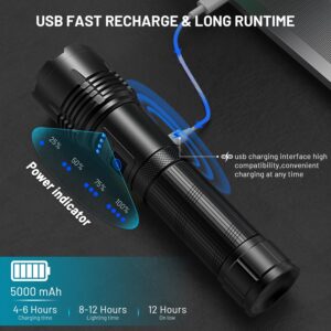 ALSTU Rechargeable Flashlights High Lumens, 990,000 Lumens Bright Led Flashlight with 7 Modes, Powerful Tactical Flash Light for Home Camping Hiking Outdoor