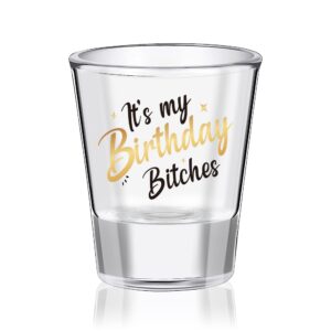 mokoart its my birthday shot glass- happy birthday gifts for women, 21st birthday gifts for her, gag gift birthday gifts for women, birthday present for female friend