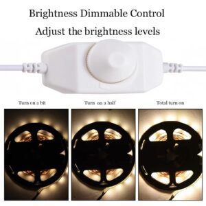 ZHPINGMX 2 Pack LED Strip Light Dimmer Switch, DC 12V-24V LED Brightness Adjustable Controller for Strip Lights,LED Rope Light 3528,5050,5630