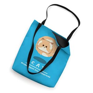 Cute Big Cat Fur Ball Prescription For Happiness Graphic Tote Bag