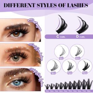 B&Q Manga Lash Clusters DIY Individual Lashes 50D-0.07D-9-16MIX 300 PCS False Eyelash Cluster Manga Lashes Cluster 30D 40D 50D D Curl Lash Clusters DIY lash Extensions at Home (50D-0.07D,9-16MIX)