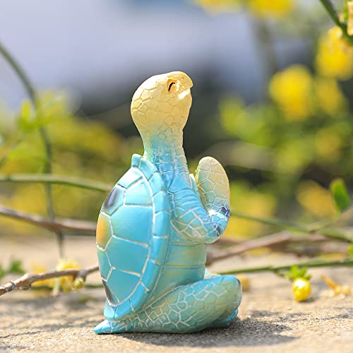 FEIYU BUY Turtle Yoga Statue Resin Process Decoration Meditation Turtles, Used for Indoor and Outdoor Window sill Decoration Gifts