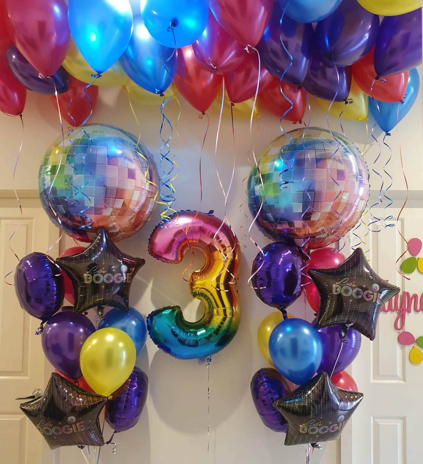 Colorful Disco Balloons 22 Inch 6 Pack Round Metallic Disco Balloons for Disco Party Decorations Back to 70s 80s 90s Retro Party Decorations