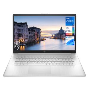 hp newest laptop, 17.3” hd+ touchscreen display, 12th gen intel core i7-1255u processor, 64gb ram, 2tb pcie ssd, backlit keyboard, fingerprint reader, wi-fi, windows 11 home, silver