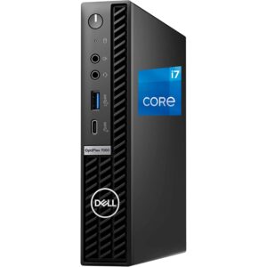 Dell OptiPlex 7000 Micro Desktop Computer, Intel Core i7-12700T Upto 4.7GHz - 64GB RAM, 1TB NVMe SSD, Wi-Fi 6E, Bluetooth, USB Type-C, DisplayPort, HDMI - Windows 11 Pro