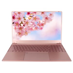 ciciglow 15.6in pink laptop, business laptop with fingerprint unlock, 16gb ram 1tb ssd, 1920x1080 ips display, for celeron n5095 cpu, for windows11, keyboard backlight