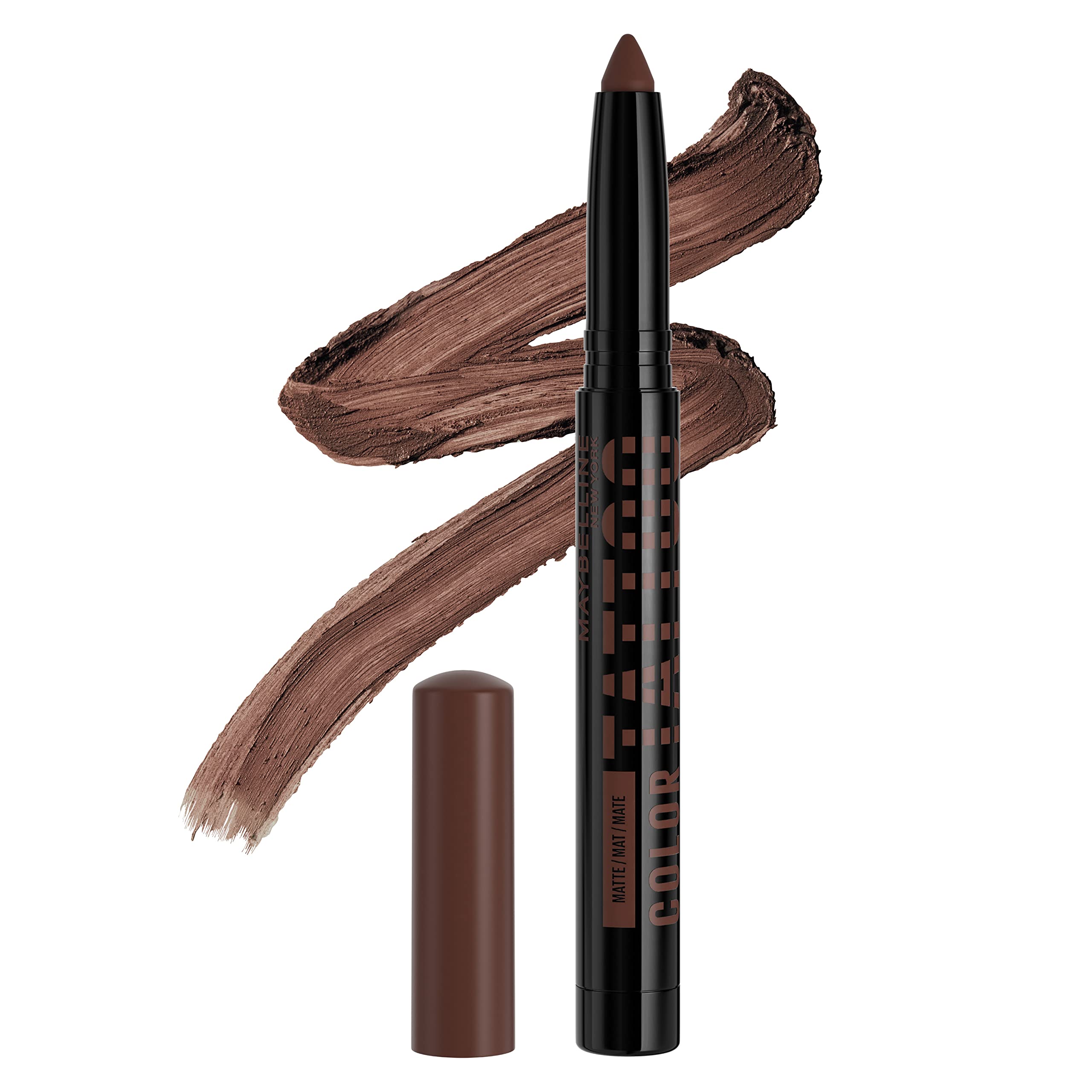 MAYBELLINE Color Tattoo Longwear Multi-Use Eye Shadow Stix, Eye Makeup, I am Determined (Dark Brown Matte)