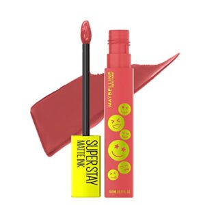 maybelline super stay matte ink liquid lip color, moodmakers lipstick collection, long lasting, transfer proof lip makeup, de-stresser, mauve nude, 1 count