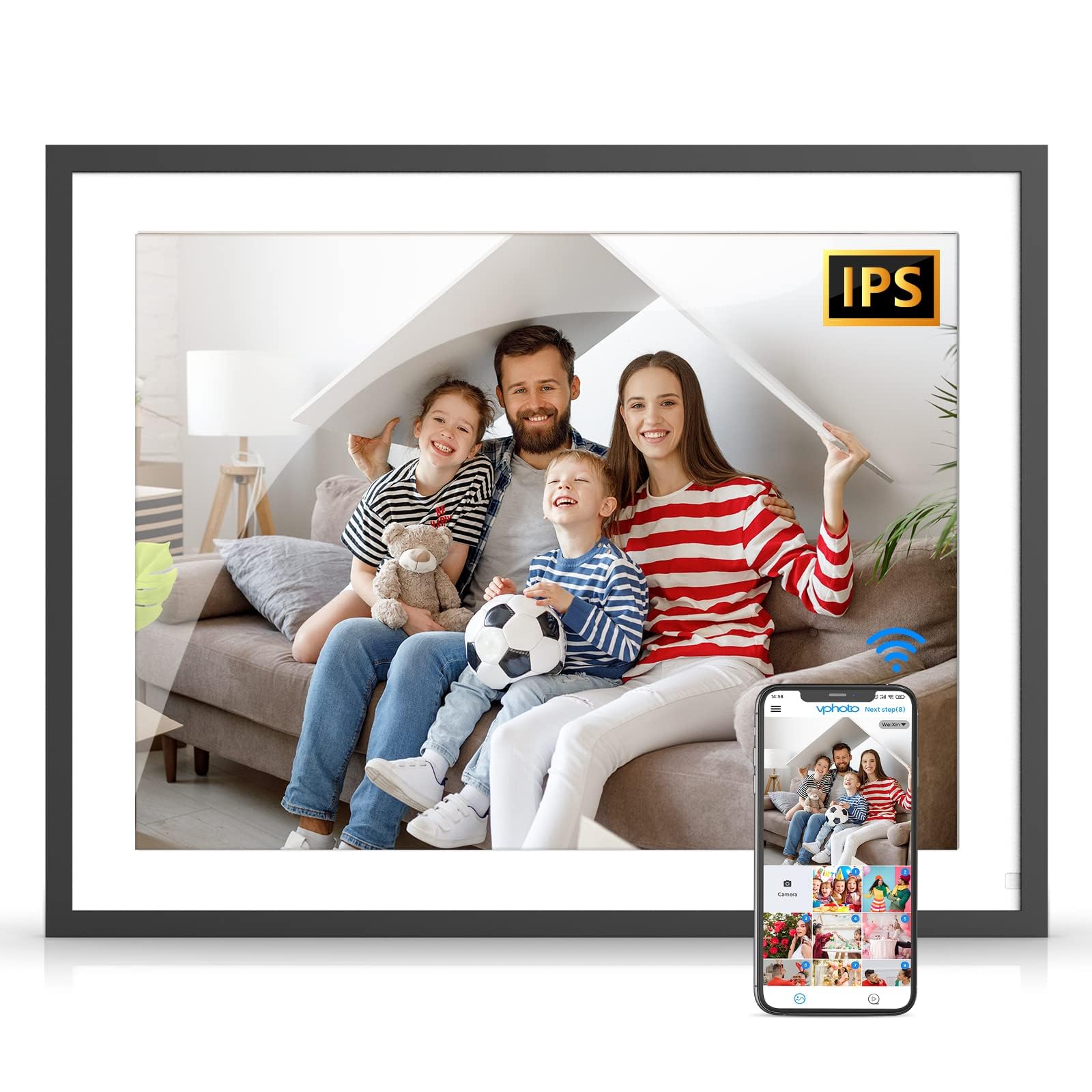 17-Inch 32GB WiFi Digital Photo Frame with Auto-Rotate, Unlimited Cloud Storage, App/Email Photo Sharing