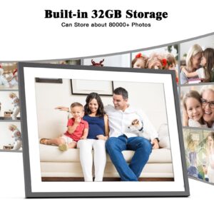 17-Inch 32GB WiFi Digital Photo Frame with Auto-Rotate, Unlimited Cloud Storage, App/Email Photo Sharing