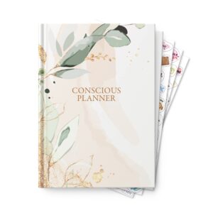 conscious planner (with typo) - daily, weekly & monthly undated goal & self-care planner, productivity and time management organizer with calendar, to do list, gratitude journal, habit tracker &