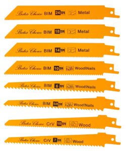 bates- reciprocating saw blades, 8 pack, 6 inch, saw blade, reciprocating saw blades wood, reciprocating saw blades metal, saw blades reciprocating saw, metal cutting reciprocating saw blades