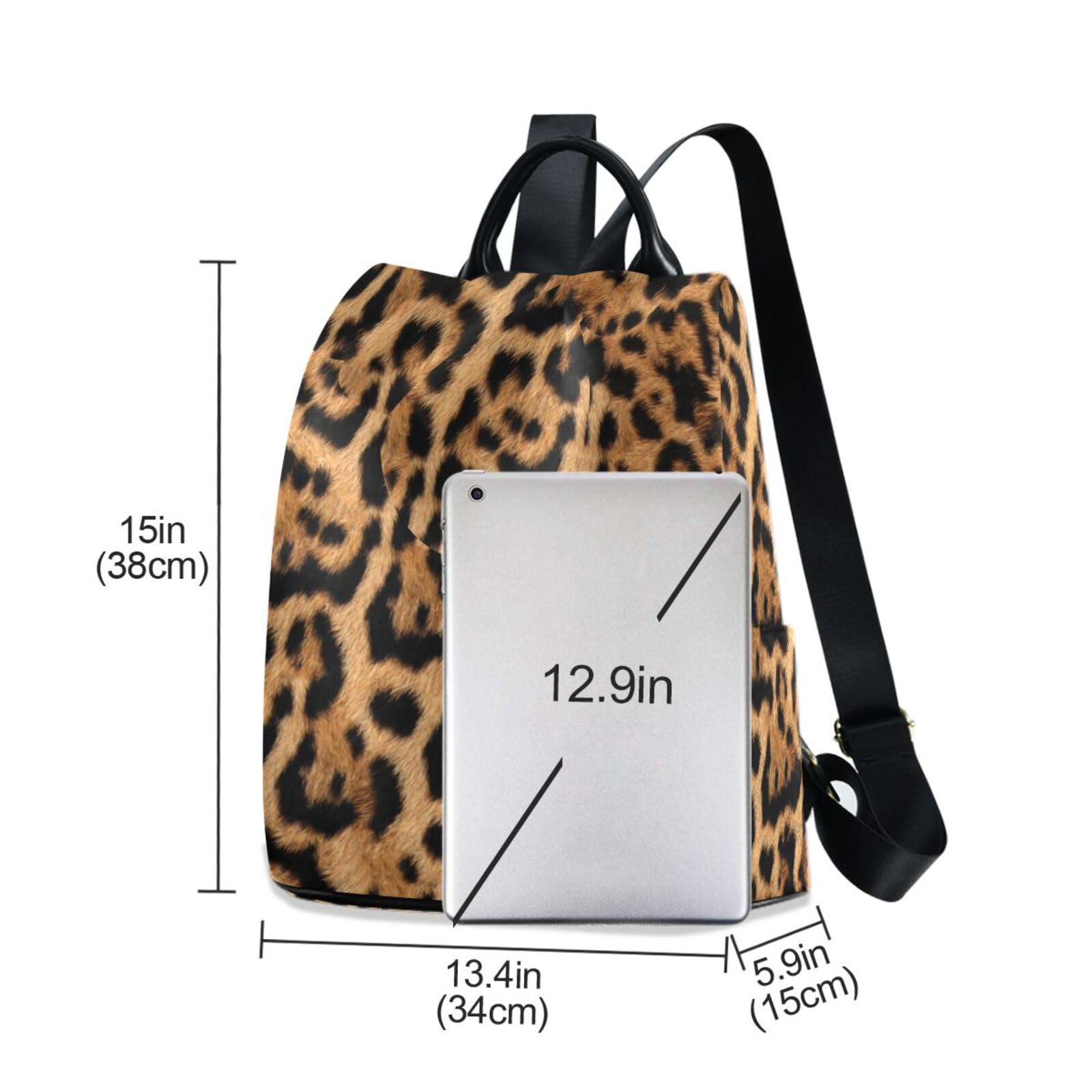 Sletend Cute Backpack for Women Leopard Print Casual Daypack Backpacks with Side Pocket Women’s Travel Backpack