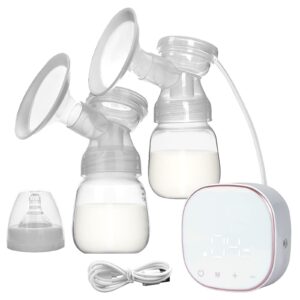 double breast pump auto massage low noise electric breast pump lcd touch screen breast pump, hands free mommy, 3 modes & 9 levels, 22mm (white11)
