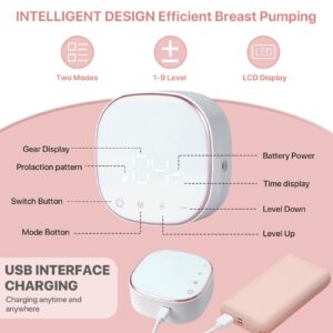 Double Breast Pump Auto Massage Low Noise Electric Breast Pump LCD Touch Screen Breast Pump, Hands Free Mommy, 3 Modes & 9 Levels, 22mm (white11)